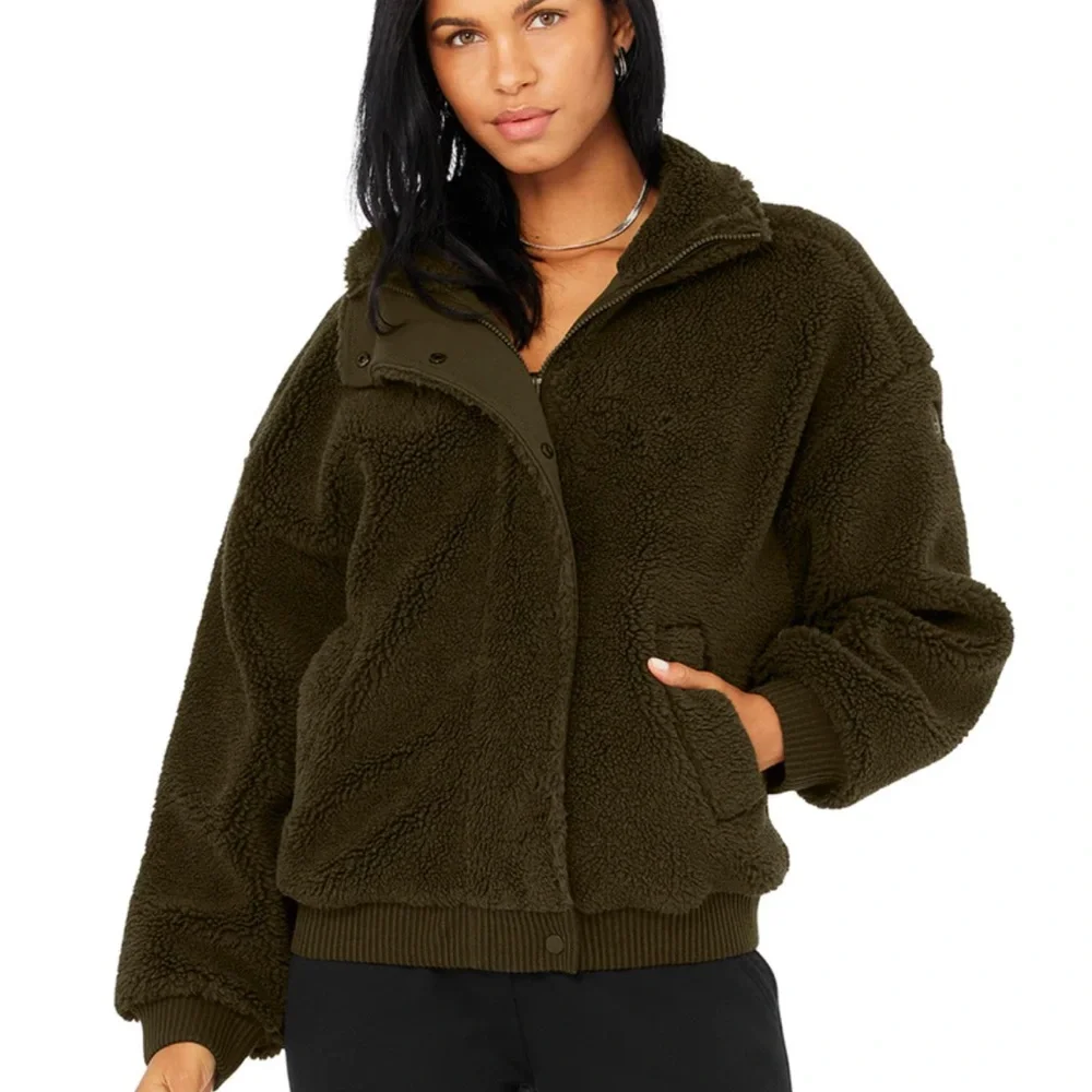 Alo Sherpa Varsity Jacket Olive